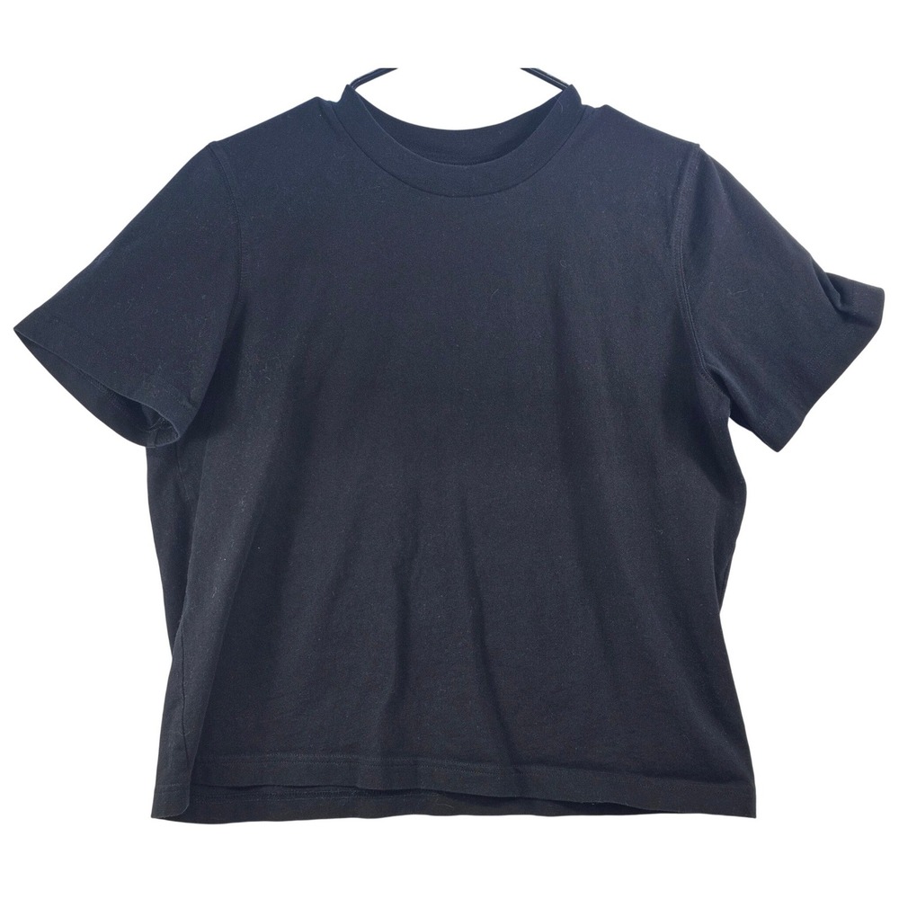 & Other Stories Stockholm Atelier Black Short Sleeve Crew Neck T-Shirt Womens S